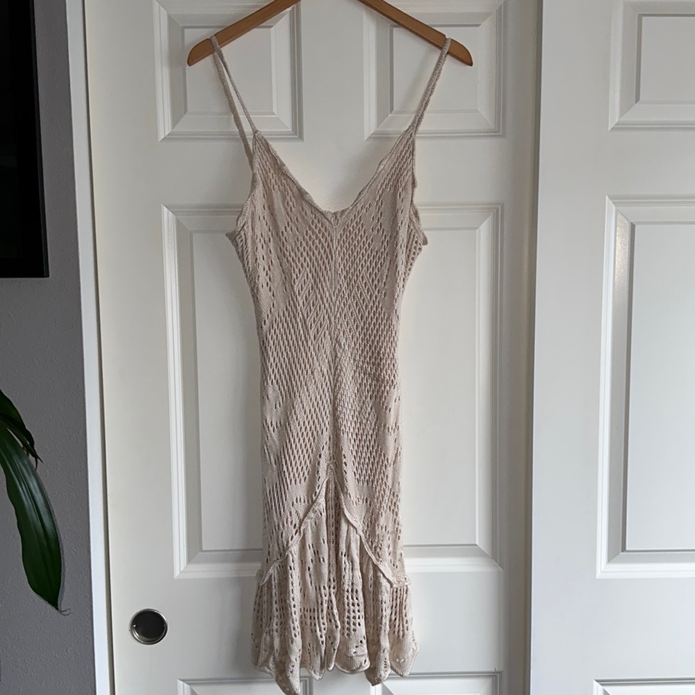 FREE PEOPLE CROCHET MINI DRESS